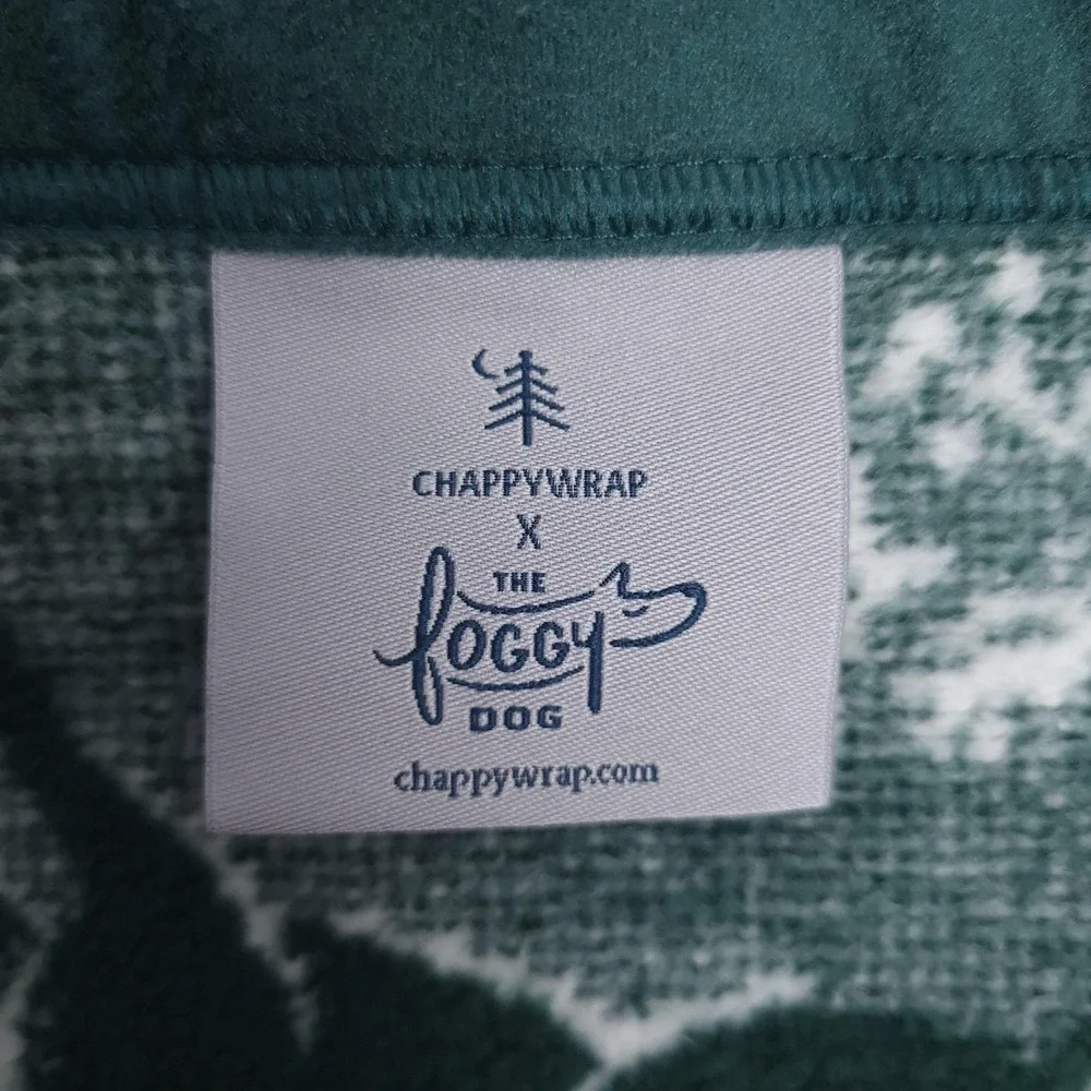 CHAPPYWRAP X The Foggy Dog Green Reindeer Pet Blanket Throw Cotton Poland